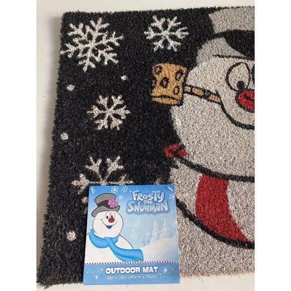 Frosty The Snowman Christmas Outdoor Coir Mat Rug 18 X 28” Snowflakes Winter NEW - Picture 5 of 11